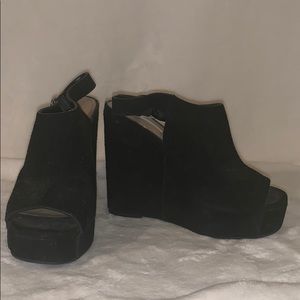 BCBG Black Wedge Heels